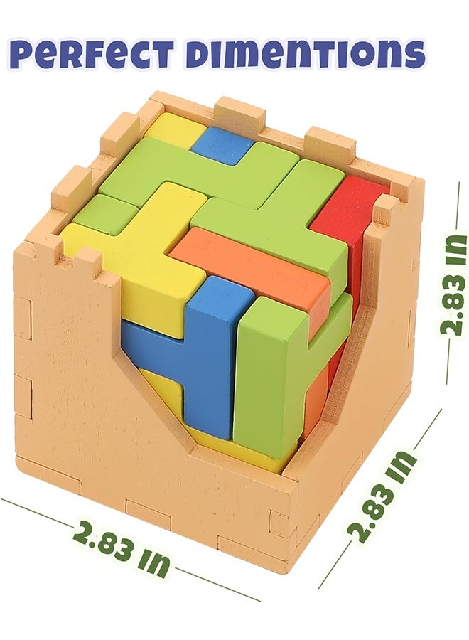 مكعب الأحجية الخشبي ثلاثي الأبعاد (نمط 9Z 16T) | أحجية خشبية ملونة وصديقة للبيئة لتحفيز العقل والتركيز والاستمتاع بحل المشكلات | تحدي ذهني صعب للكبار والأطفال - Image 2